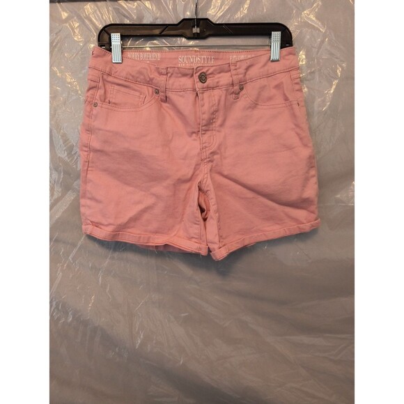 Sound Style Womens 6 Pink Shorts Bobby Boyfriend Stretch Shaping Mid Rise - Picture 1 of 6